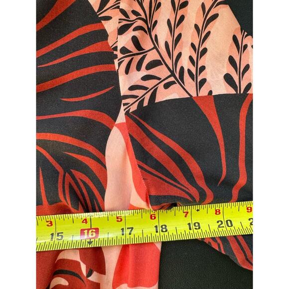 Farm Rio NWOT Bruxelles Dress Ruffles Wrapped Mini Orange Brown Size Medium - Picture 11 of 12